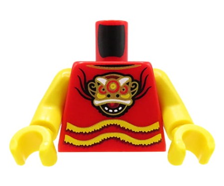 LEGO tors figurki - czerwona koszulka z nadrukiem smoka