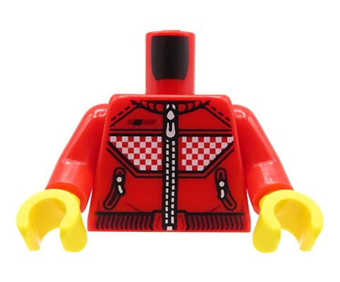Zum Produkt LEGO Minifiguren-Torso – rote Sportjacke/Sweatshirt mit Reißverschluss