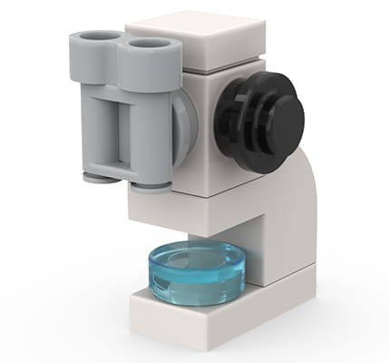 Przejdź do produktu Mikroskop laboratoryjny - z klocków LEGO, biały