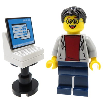 Przejdź do produktu Programista / Informatyk - customowa figurka z części LEGO