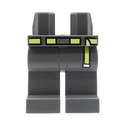 LEGO nogi / nóżki figurki - ciemne szare spodnie z paskiem