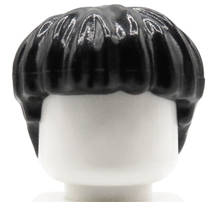LEGO włosy minifigurki - męskie, czarne, grzywka