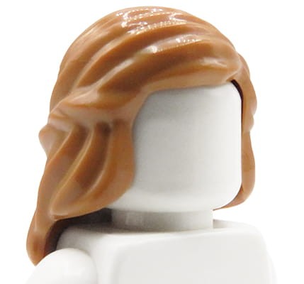 Włosy figurki LEGO damskie, jasnobrązowe / medium nougat, długie z upiętym warkoczykiem