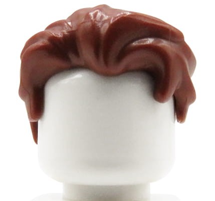 LEGO włosy figurki - męskie, brązowe
