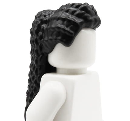 LEGO włosy figurki - damskie, czarne, długie, warkoczyki
