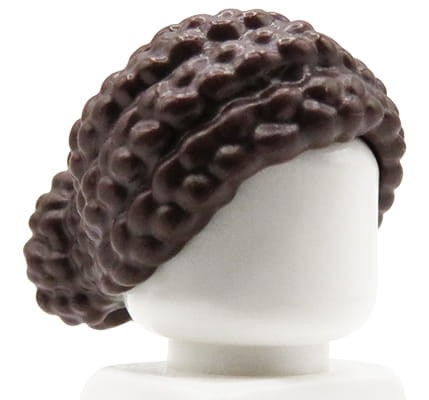 LEGO włosy minifigurki - damskie, ciemnobrązowe, warkoczyki, kok