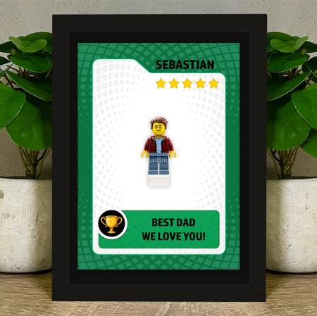 Figurine LEGO® personnalisée Meilleur Papa dans un cadre – cadeau personnalisé pour papa pour la Fête des Pères