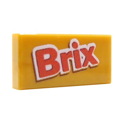 Custom LEGO - Baton / Batonik Brix - customowy nadruk od Extra Extra Bricks na płytce LEGO® (kolor złoty, rozmiar 1x2)