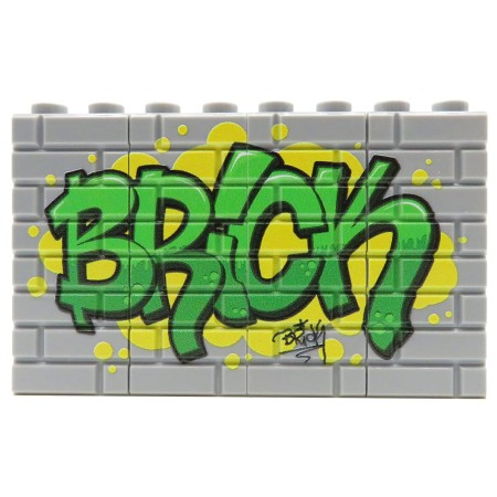 Custom LEGO – Graffiti Stein (grün) – mit personalisiertem Druck auf 16 grauen LEGO® Steinen von Extra Extra Bricks