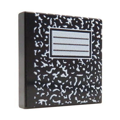 Custom LEGO – Carnet – tuile LEGO® noire 2x2 avec impression personnalisée par Extra Extra Bricks