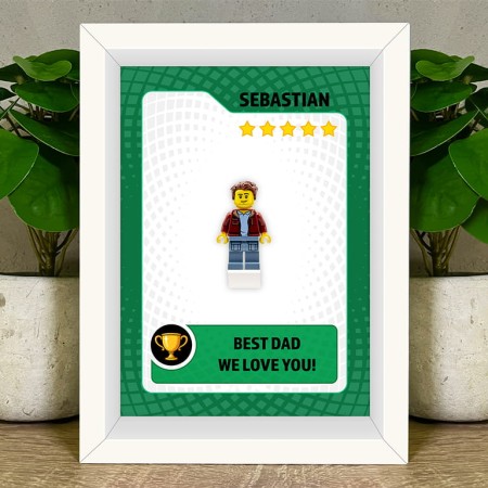 Ramka – Personalizowana figurka Taty z części LEGO® – personalizowany prezent dla taty na Dzień Ojca, urodziny, imieniny