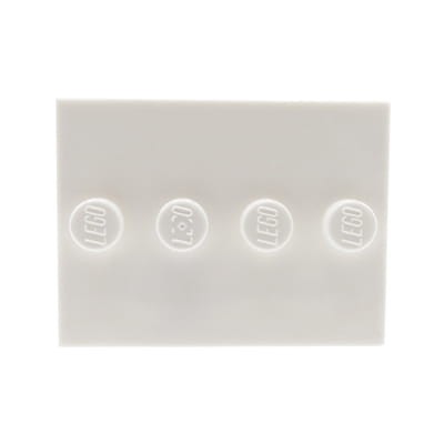 Biała płytka LEGO® w rozmiarze 3x4 - podstawka pod figurkę