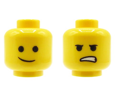 Zum Produkt LEGO Minifigurenkopf - Mann, lächelnd / wütend