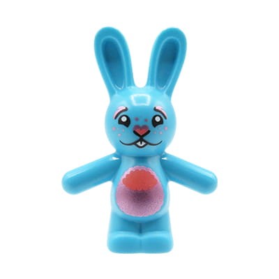 Maskotka / zabawka dla figurki LEGO - króliczek, zajączek - niebieski