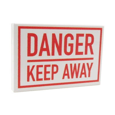 Accéder au produit Panneau d’avertissement « Danger – Keep Away » – Custom imprimée sur tuile LEGO®