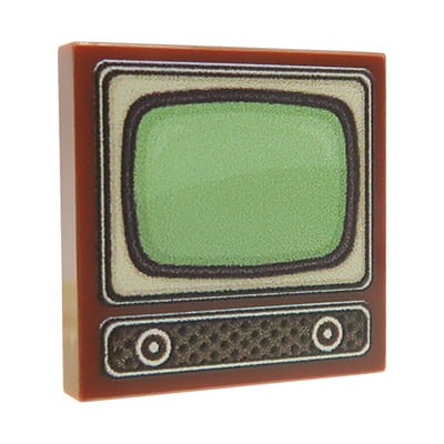 Przejdź do produktu Retro telewizor – Custom nadruk na płytce LEGO® (2x2)
