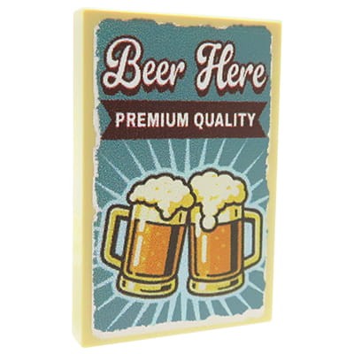 Accéder au produit Affiche de bière (deux chopes) – Custom imprimée sur tuile LEGO®