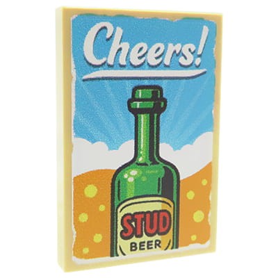 Przejdź do produktu Plakat piwo w butelce – Custom nadruk na płytce LEGO® (2x3)