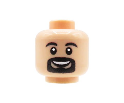 Zum Produkt Minifiguren-Kopf (Mann, Bart, Hautfarbe) – Custom Druck auf LEGO® Kopf