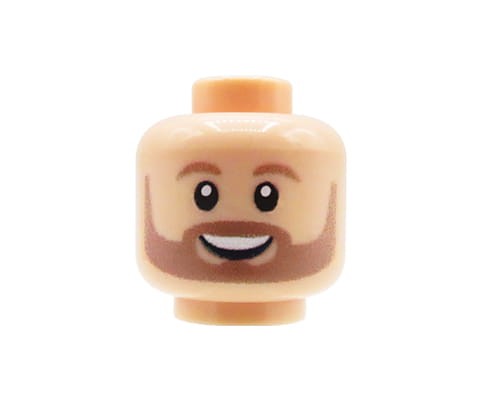 Zum Produkt Minifiguren-Kopf (Mann, Heller Bart, Hautfarbe) – Custom Druck auf LEGO® Kopf