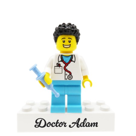 Personalizowana figurka LEGO® Lekarz – personalizowany prezent dla lekarza, doktora, pielęgniarki, studenta medycyny