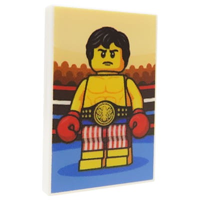 Custom LEGO – Affiche de film avec boxeur – tuile LEGO® avec impression personnalisée par Extra Extra Bricks