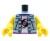 LEGO Minifiguren-Torso – weiblich, Jeansweste, weißes T-Shirt mit Schallplatten-Aufdruck