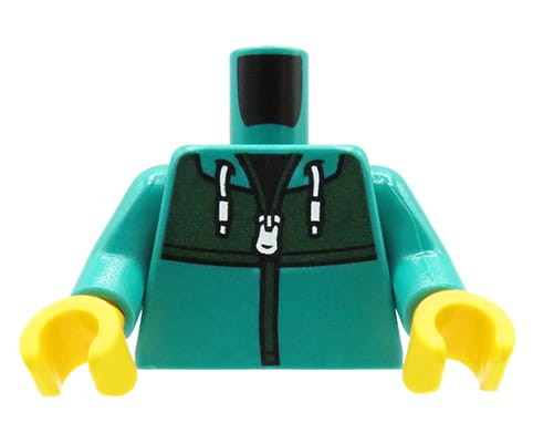 Accéder au produit Torse de figurine LEGO - veste zippée / sweat zippé turquoise