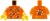 Torse de figurine LEGO - T-shirt à manches longues orange à motif d'abeilles