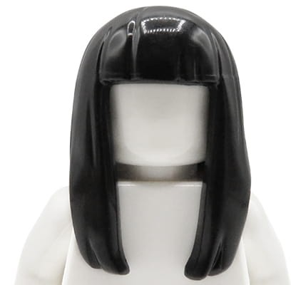 Accéder au produit Cheveux LEGO, femme, noirs, longs et lisses avec frange