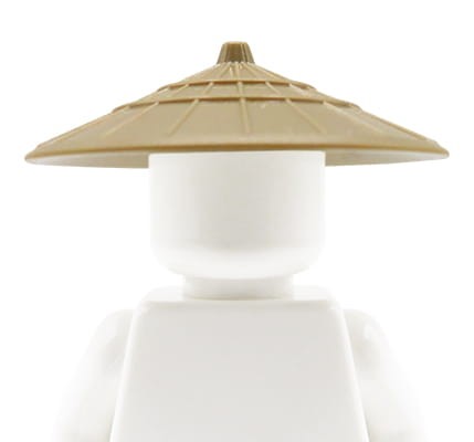 Chapeau conique asiatique LEGO - beige foncé