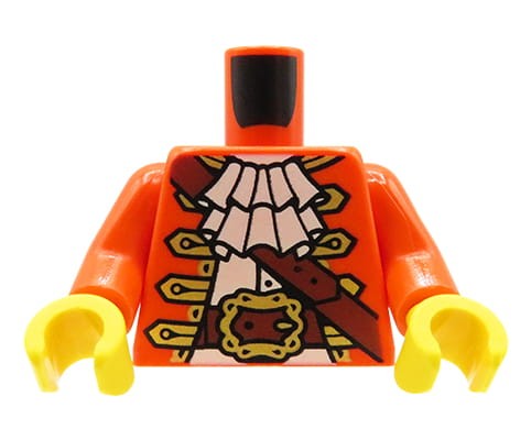 Accéder au produit Torse de figurine LEGO - pirate, manteau/veste brun-rouge