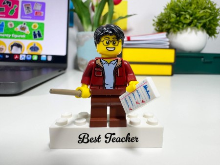 Figurine LEGO® personnalisée enseignant - exemple de personnalisation 1