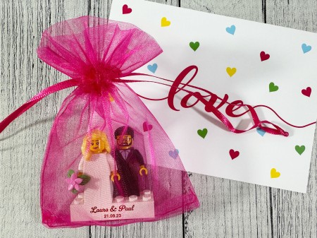 Personalisierte LEGO® Figuren Braut und Bräutigam - Geschenkverpackung