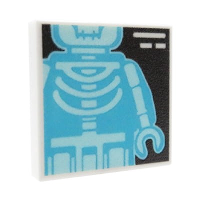 Tuile LEGO 2x2 blanche impression custom photo radiographique thorax