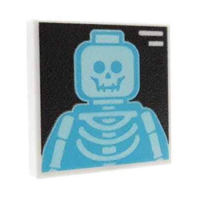 Tuile LEGO 2x2 blanche impression custom photo radiographique haut du corps