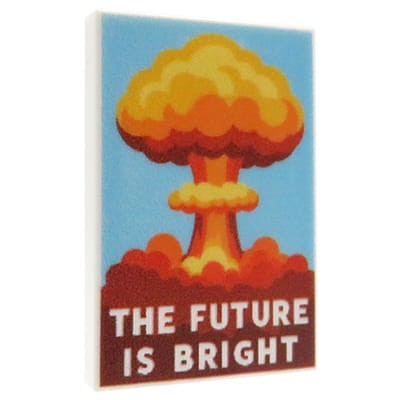 LEGO custom Fliese 2x3 weiß bedruckt Atompilz Poster nukleare Explosion Illustration von Extra Extra Bricks