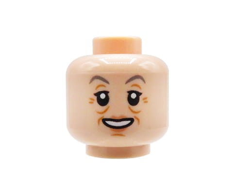 Accéder au produit Tête de minifigurine LEGO® – Femme, rides & sourire, couleur chair