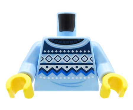 Tors figurki LEGO - niebieski, wzorzysty sweter, żółte rączki
