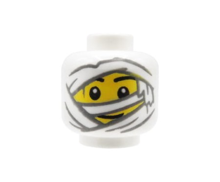 LEGO Minifigur Kopf – Mumie, bandagiertes Gesicht, sichtbare Augen – neues originales LEGO® Kopfelement