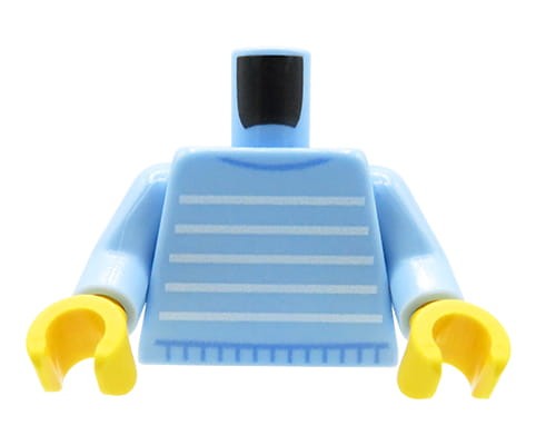 Zum Produkt Minifiguren-Torso (blauer Pullover, gelbe Hände) – Custom Druck auf LEGO® Torso