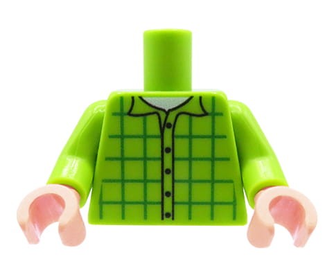 Accéder au produit Corps de figurine (chemise verte, mains couleur chair) – Custom impression sur corps LEGO®