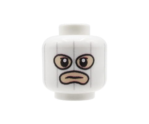 Accéder au produit Tête de figurine (cagoule blanche, visage couleur chair) – Custom impression sur tête LEGO®
