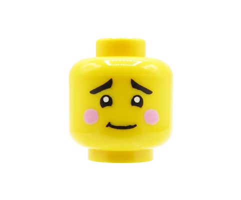 Przejdź do produktu LEGO główka figurki - męska, zmieszana mina, rumieńce