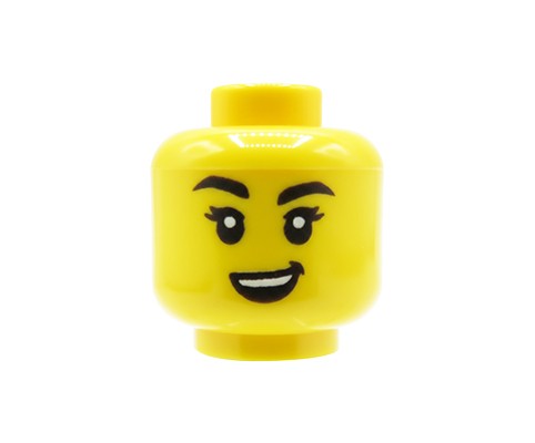 Accéder au produit Tête de figurine LEGO® – Femme, sourire en coin