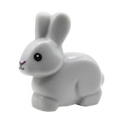 LEGO® Hase / Kaninchen in Grau mit aufgerichteten Ohren