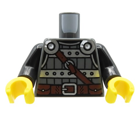 Accéder au produit Torse de minifigurine LEGO® – Armure gris argenté, ceinture marron