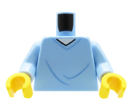 LEGO® Minifiguren-Torso, blaues Krankenhaushemd mit Bindung am Rücken