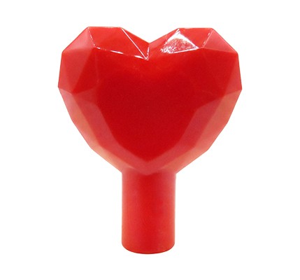 Czerwone serce LEGO, kryształ z uchwytem do włożenia w rączkę figurki