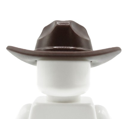 Kapelusz LEGO z szerokim rondem, styl fedora, kolor ciemny brązowy